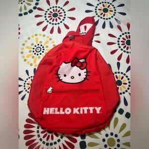 Sanrio Hello Kitty Red Mini Polyester Backpack with Adjustable Straps